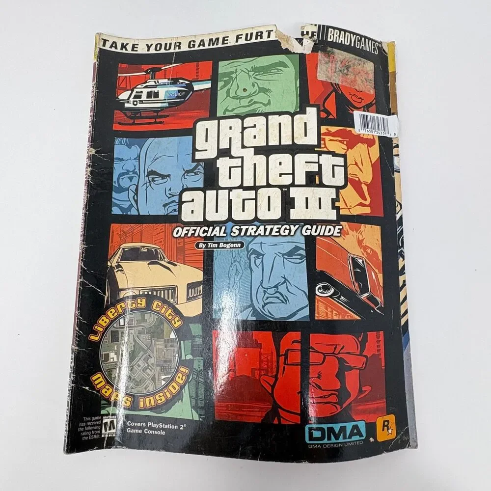 Grand Theft Auto III GTA 3 BradyGames Official Strategy Guide PlayStation 2 2001
